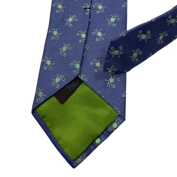 ETRO Blue Crab Silk LUXURY Tie ITALY - Picture 5 of 5